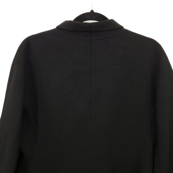 Marlowe 100% Cashmere Gathered Sleeve Minimal Peacoat 10 US/44 IT Black - Picture 14 of 15